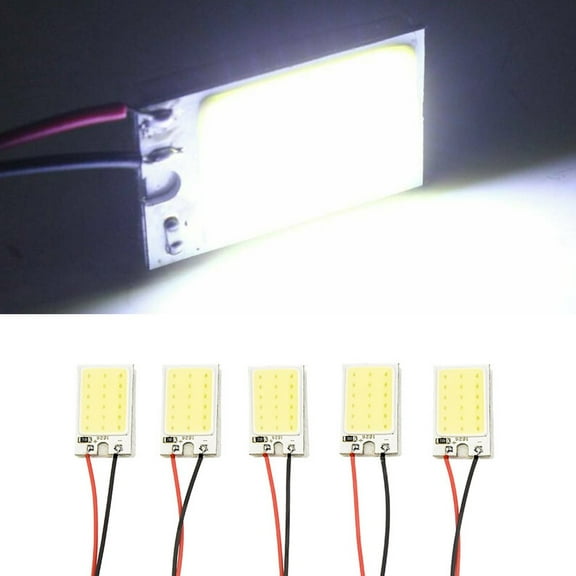 5 PCS COB LED Panel Lights DC12V White COB 18 LED Chips Car Interior Reading Trunk Lamps Decorative Lights Auto Accessory