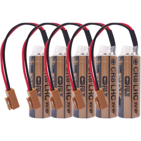 5 PCS CR8-LHC 3V 2600mAh Replacement Lithium Battery for Fuji CR8-LHC PLC Controller Backup Battery