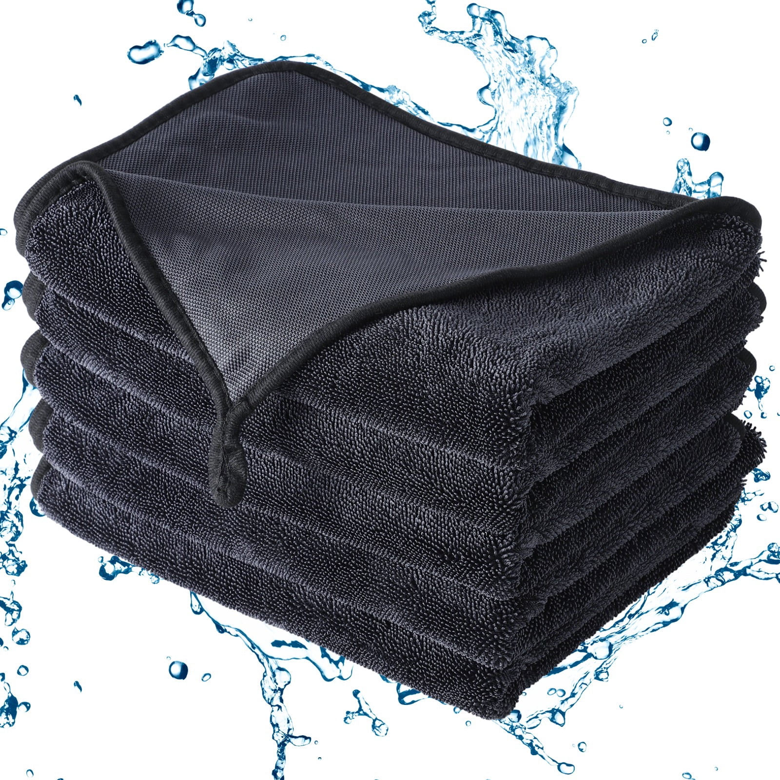 5 PCS Car Drying Towels, 24 x 35 in Shiny Wipe Towels, Large Microfiber Bathing Cleaning Towel, Super Absorbent Shower Towels, Cleaning Cloth for Window, Door, Kitchen, Car, Pet