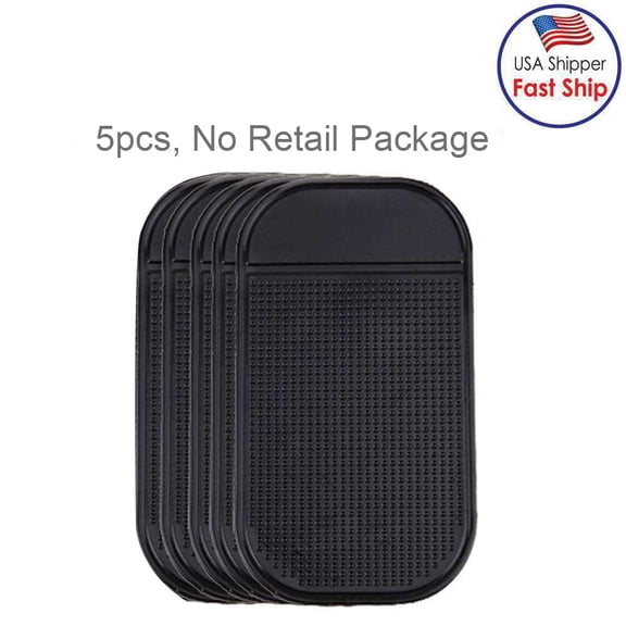 5 PCS Car Home Kitchen Shop Desk Tablet Anti-Slip Mat Super Sticky Pad for Phone, GPS, MP4, MP3, Accessories - Removable, Reusable, Washable, NO Adhesives