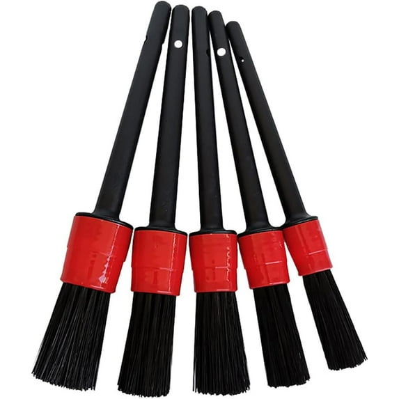 5 PCS Car Interior Cleaning Brush for Skoda Octavia/Praktik/Rapid/Roomster/Scala/Superb, Car Washing Tool Detailing Car Brush for Cleaning Cars Interior and Exterior,1 Red