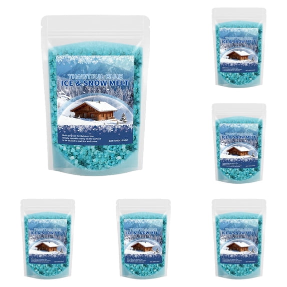 5 PCS Car Window De-Icing Agent & Snow Salt, Pet Safe Ice Melt for Driveway, Sidewalk, Vehicle, Anti-Fog Winter Safety