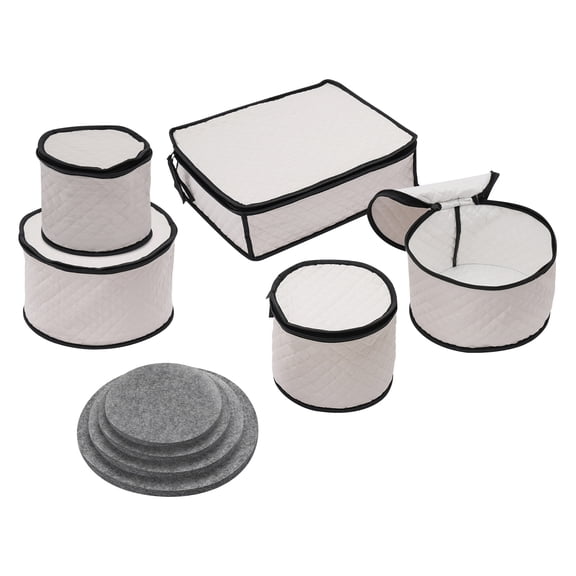 5 PCS China Storage Containers, Cutlery Storage Bag Set, Moving Boxes for Dinnerware, Glasses, Plates