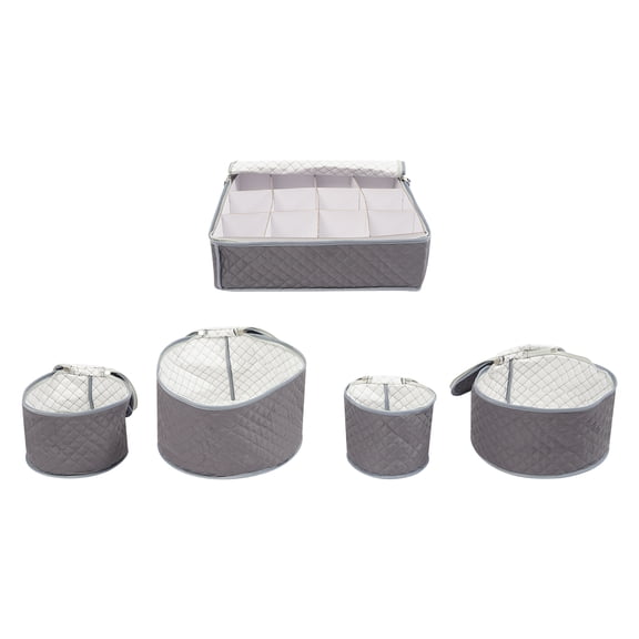 5 PCS China Storage Containers, Cutlery Storage Bag Set, Moving Boxes for Dinnerware, Glasses, Plates
