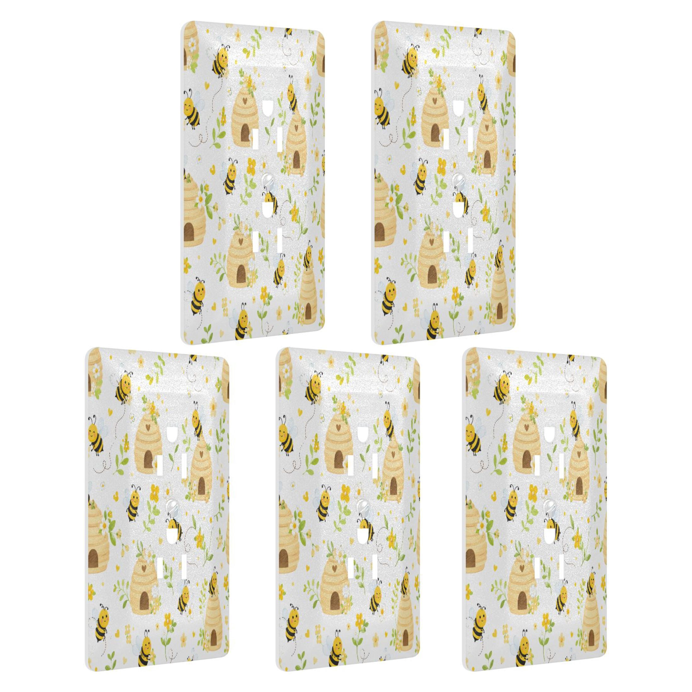 5 PCS Christmas Decorative Light Switch Wall Plate Sweet Honey Bee ...