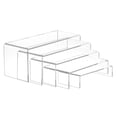 thumbnail image 1 of 5 PCS Clear Acrylic Display Risers, Tiered Acrylic Display Stands, Stackable Shelf Riser for Collectibles, Figures, Makeup, Cupcake, Perfume and Retail Display, 1 of 7