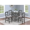 5-PCS Counter Height Dining Set Storage Base Round Top Table w 4x High ...