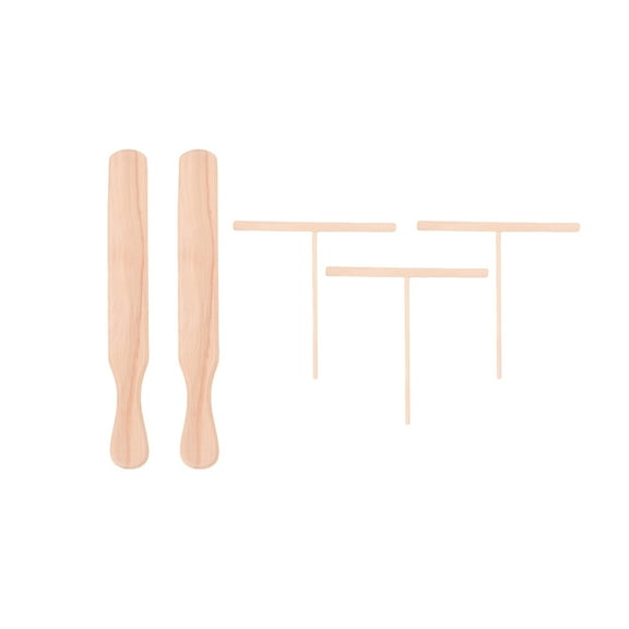 5 PCS Wooden Spatula Kit One-piece Design Crepe Spatula Pan Tool Turner Spatula Dough Spreader Handmade Spreader Tool