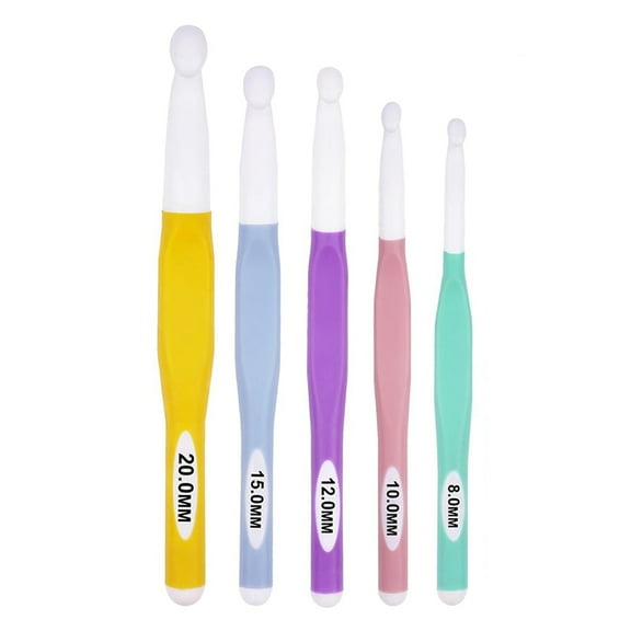 5 PCS Crochet Hook Set, Large Ergonomic Crochet Hooks, Big Crochet Hooks Set, Size L/8mm, N/10mm, 12mm, P/15mm, 20mm