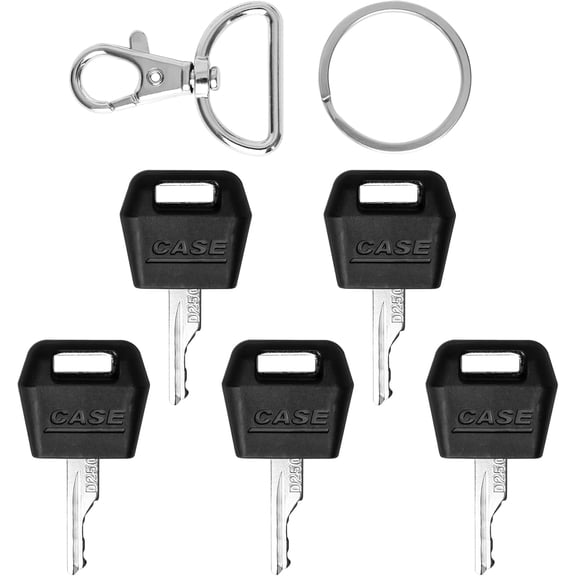 5 PCS D250 Ignition Keys Replacement Key for Case IH Tractor Dozer Backhoe, Starter Key for Case/International Harvester Excavator Heavy Equipment