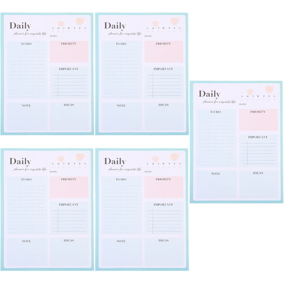 5 PCS Daily Planner Undated Notebook Writing Notepad Planning Work