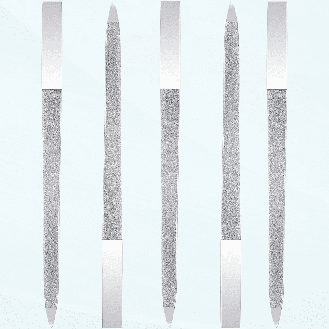 5 PCS Diamond Nail File Double Sided Metal Fingernail Manicure Files