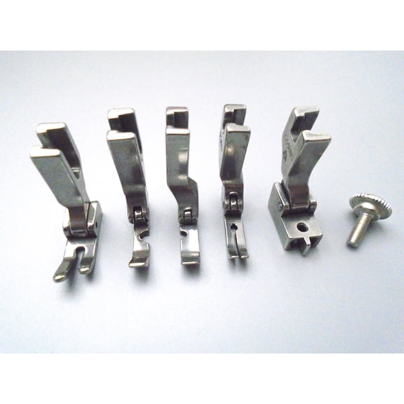 5 PCS Different Zipper Foot and Narrow hinged regular foot For Juki TL-2000QI, TL-2010Q, TL-2200QVP Mini, TL-98E, TL-98QE, TL-98Q, DDL-5550, DDL-8300, DDL-8500, DDL-8700