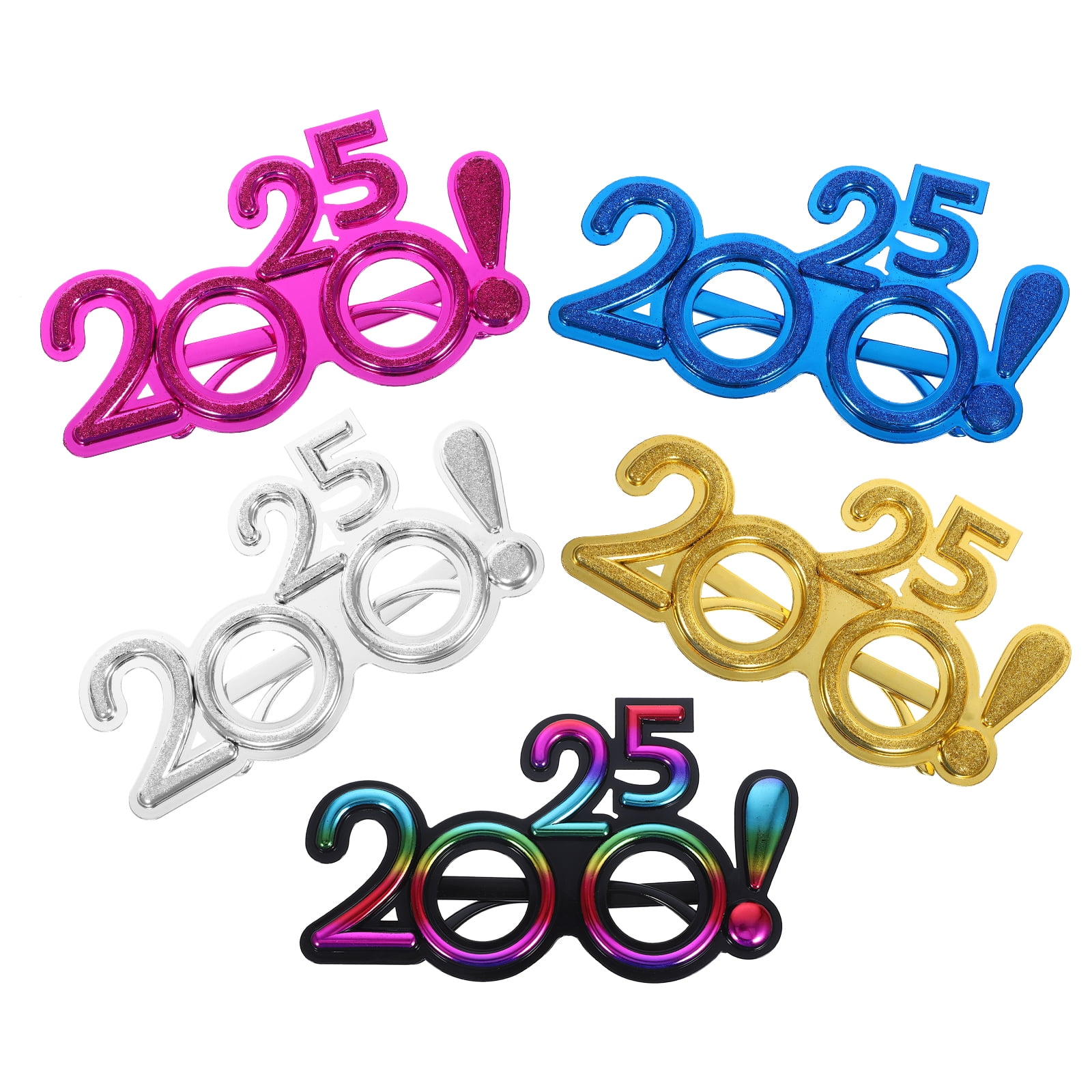 5 PCS Digital Glasses Happy New Year Glasses 2025 Number Eyeglasses