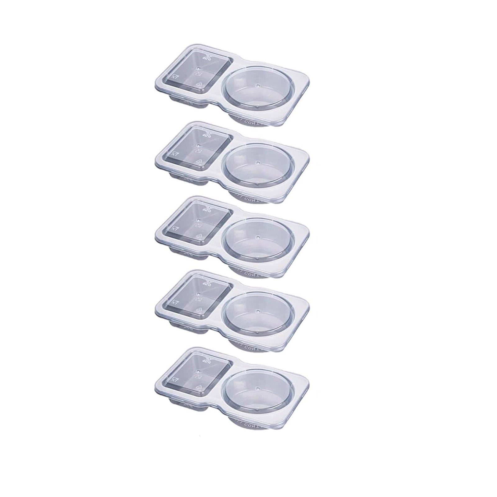 5 PCS Double Compartment Condiment Container, 2025 New Reusable Snack Containers with Lids