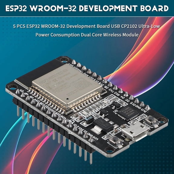 5 PCS ESP32 WROOM-32 Development Board USB CP2102 Ultra-Low Power Consumption Dual Core Wireless Module
