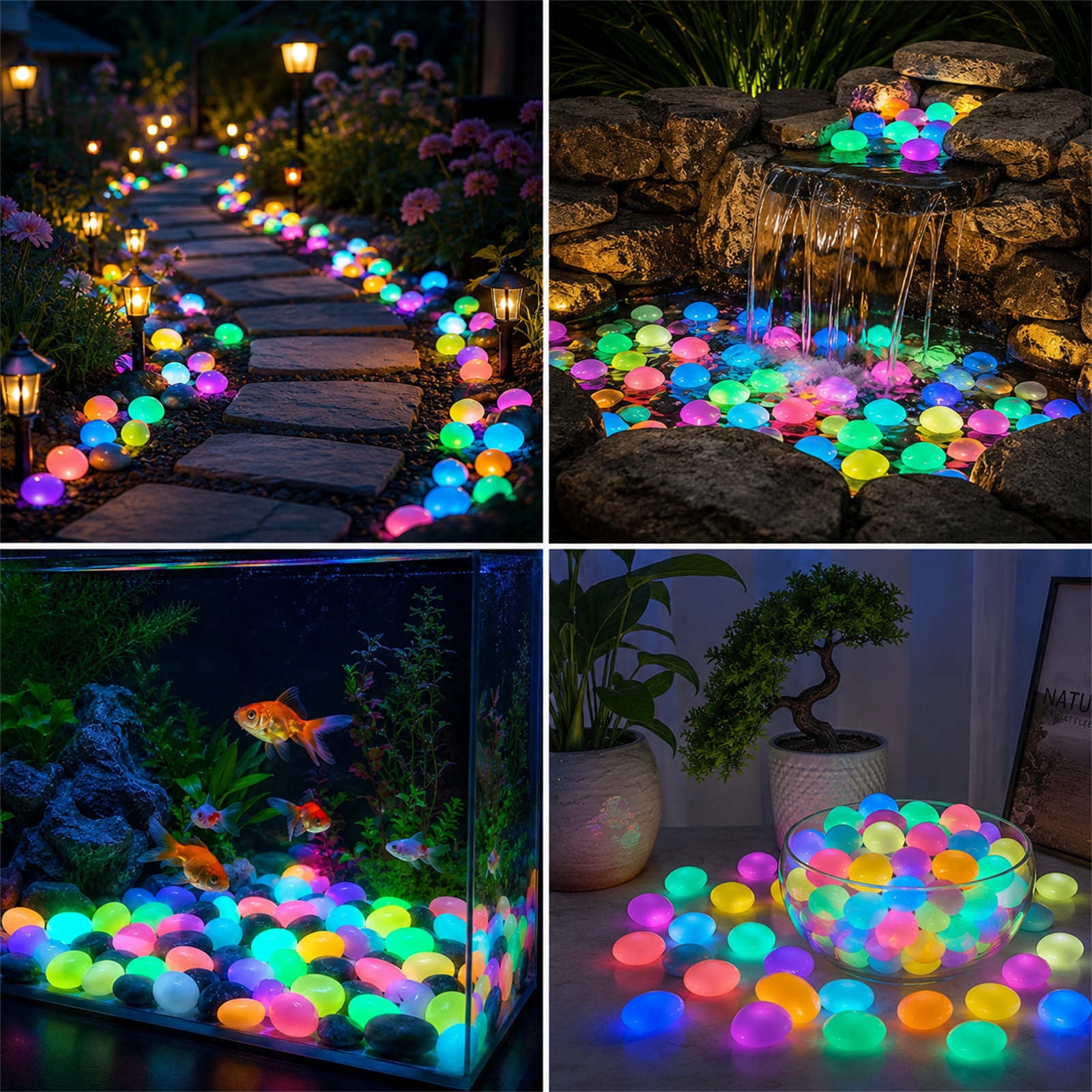 5 PCS Extra Large Glow In The Dark Garden Pebbles, Long-Lasting ...