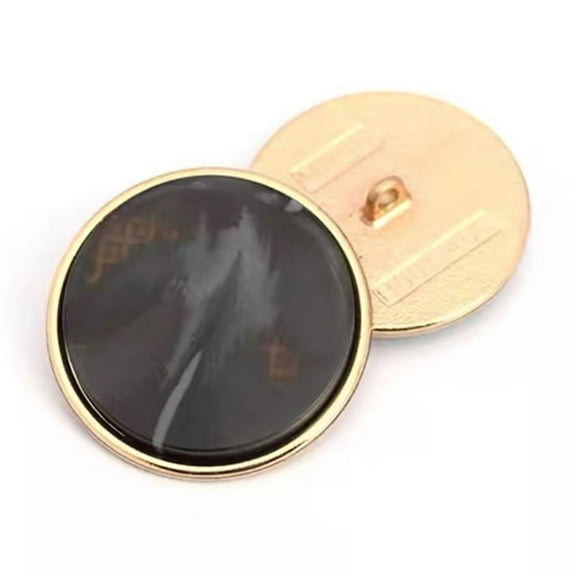 5 PCS Fashion Metal Pattern Round Button Arrow Pattern Button for Clothes Sewing Crafts Decoration (Black, 15mm)