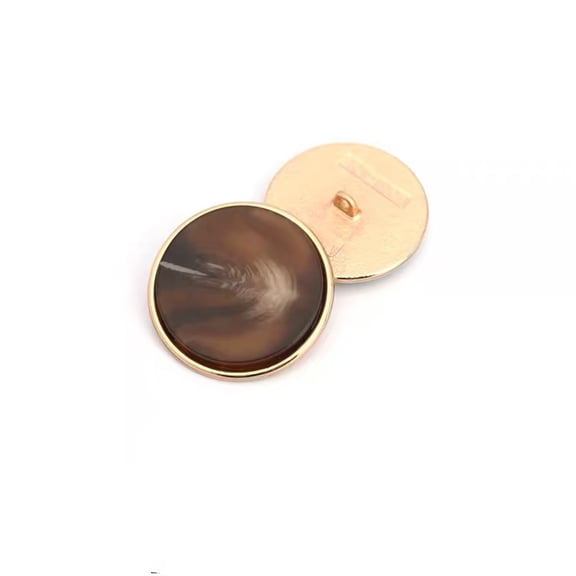 5 PCS Fashion Metal Pattern Round Button Arrow Pattern Button for Clothes Sewing Crafts Decoration (Dark Brown, 30mm)