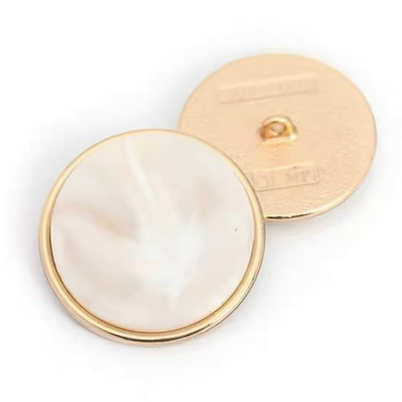 5 PCS Fashion Metal Pattern Round Button Arrow Pattern Button for Clothes Sewing Crafts Decoration (White, 18mm)