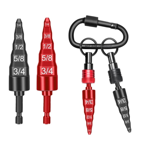 5 PCS HVAC Tools with Bit Holder Keychain, Copper Swaging Tool HVAC, Swaging Tool Drill Bits, Swage Tube Expander, Air Conditioner Copper Pipe Expander, Swage Bits 1/4, 3/8, 1/2, 5/8, 3/4