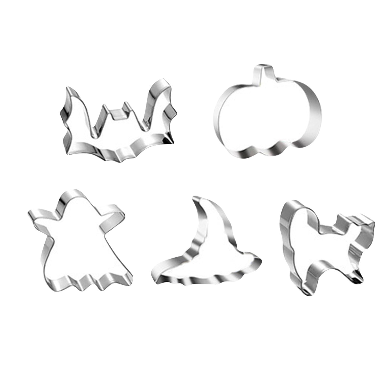 5 PCS Halloween Cookie Cutters, Stainless Steel Cookie Cutters with