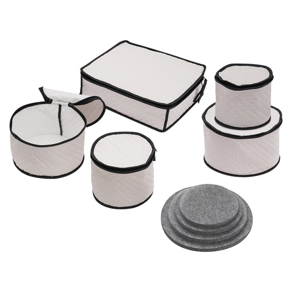 5 PCS Hard Shell China Storage Containers, Mug Storage, Plate Storage Containers with Lid, Dinnerware Storage for Dinner Plates, Salad Plates, Dessert Plates, Saucers, Cups