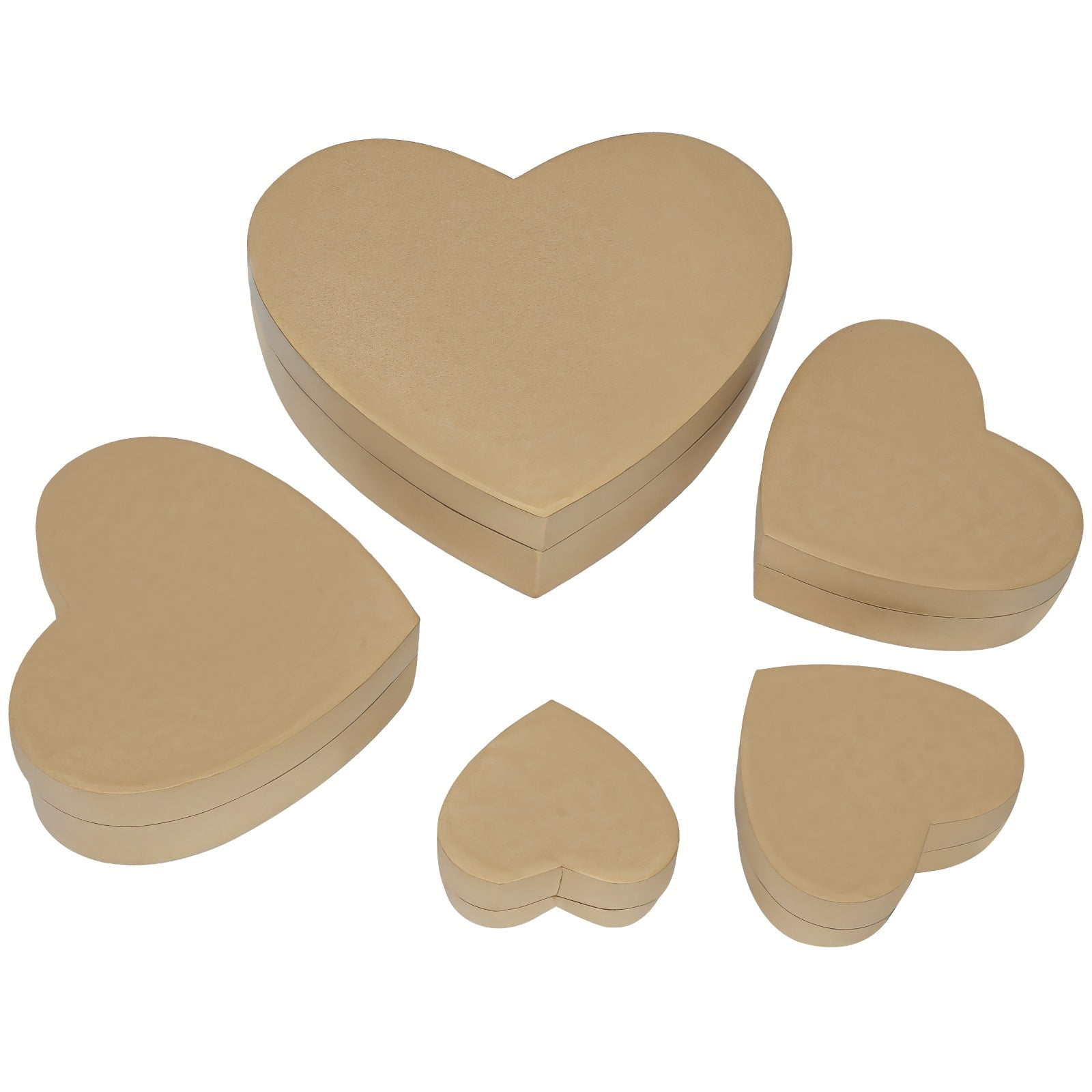 5 PCS Heart-Shaped Kraft Boxes, Heart Shape Mache Box, Heart Paper Box with Lid, Kraft Paper Gift Box, Perfect for DIY Crafting, Gift Packaging, Candy Storage, Holiday Decorations
