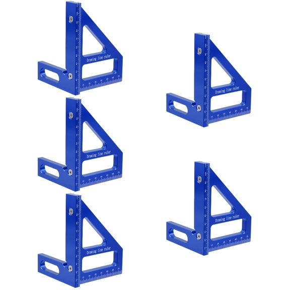 5 PCS Helix Carpentry Ruler Triangle Ruler 11.3X8CM Blue