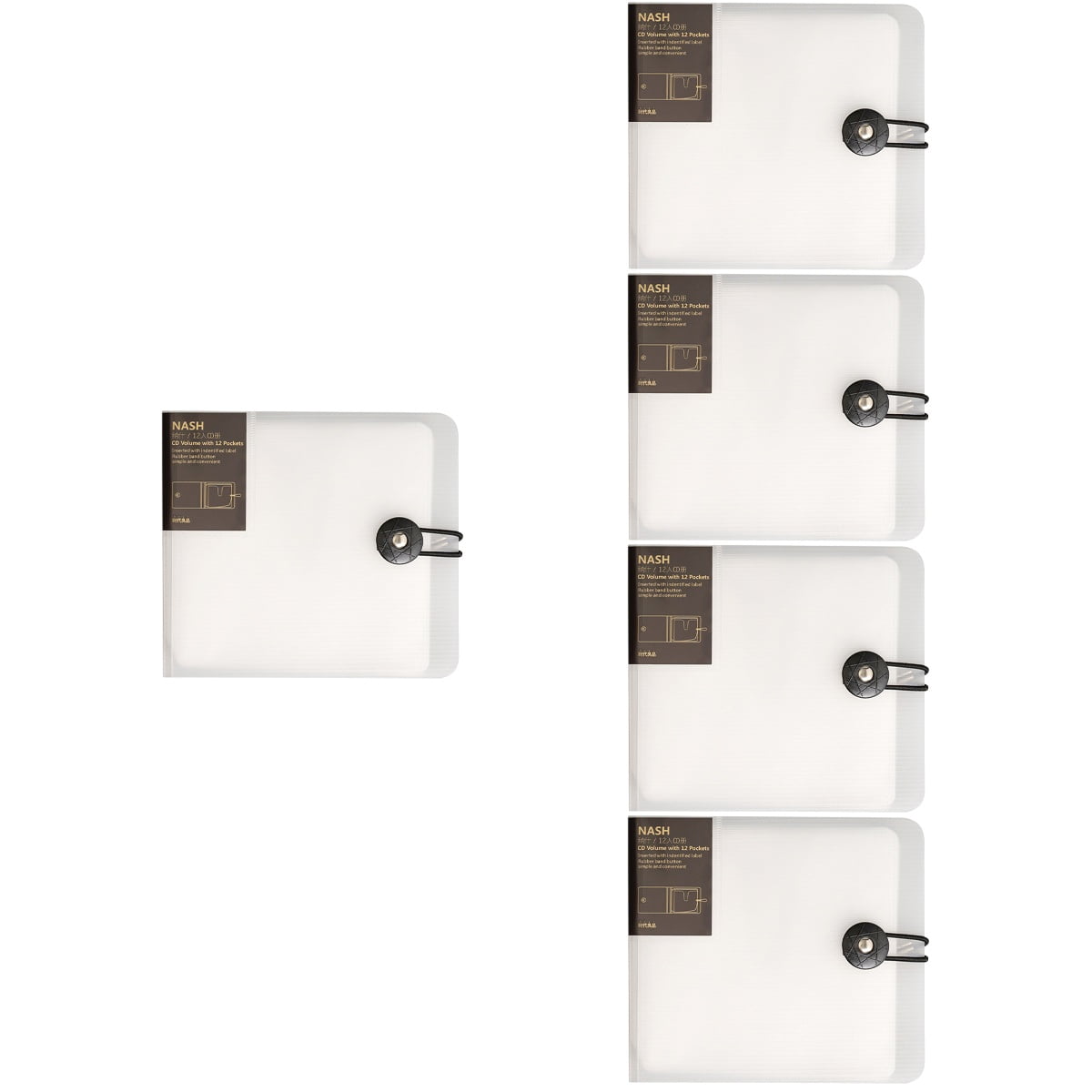 5 PCS Home CD DVD Binder Storage Case Car Record Player Stand Book ...