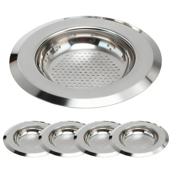 5 Pcs Kitchen Sink Strainer, Stainless Steel with Large Wide Rim, 4.5" Diameter Essential Drain Cover