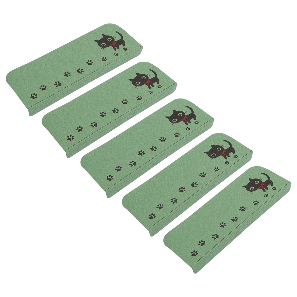 5 PCS Kitten Pattern Nonslip Stair Carpets Treads Washable Noise