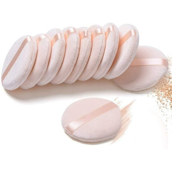 5 PCS Large Powder Puff, 3.1 Inch Velour Body Powder Puff Round Body Puff Washable for Loose Body Powder Face Powder Baby Powder Makeup
