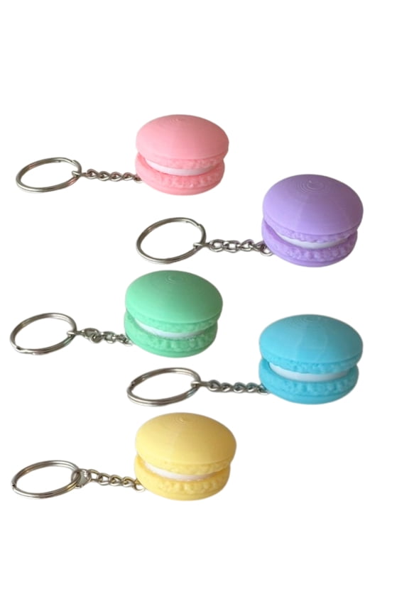 5 PCS Macaron Fidget Clicker Keychain Stress Anxiety Relief Sensory