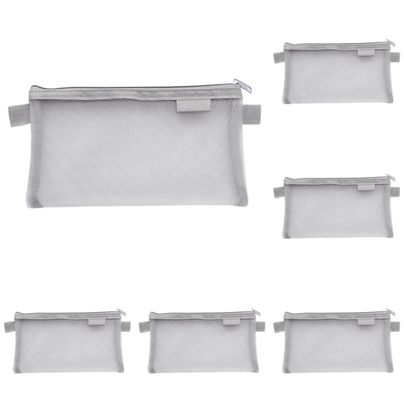 5 PCS Mesh Zipper Pouch Makeup Bags Set, Portable Mesh Cosmetic Bag Travel Toiletry Storage Bags Pencil Purse Organizer Pouches for Home Office Daily or Traveling Accessories Keep Small Items