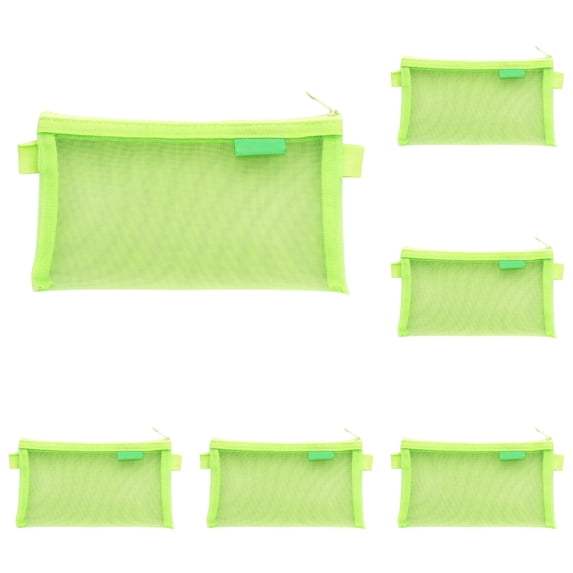 5 PCS Mesh Zipper Pouch Makeup Bags Set, Portable Mesh Cosmetic Bag Travel Toiletry Storage Bags Pencil Purse Organizer Pouches for Home Office Daily or Traveling Accessories Keep Small Items