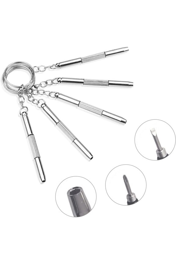 5 PCS Multifunction Eyeglass Screwdriver, Glasses Repair Tool Kit, Keychain Eyeglass Screwdriver, Portable Screwdriver, 3-in-1 Spectacle Repair Kits for Sunglass, Watch, Jewelry, DIY (5 pcs)