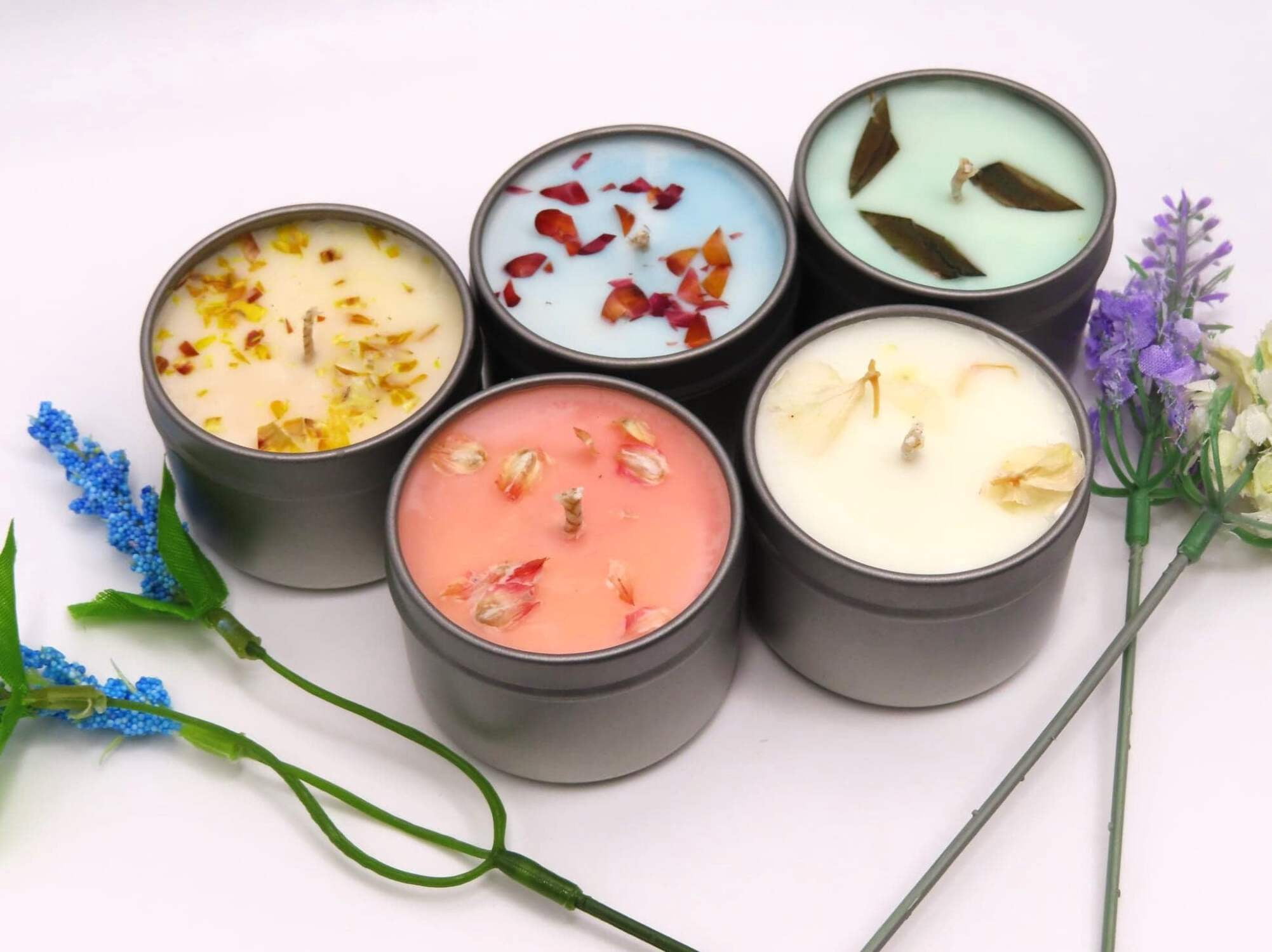 5 PCS Natural Soy Wax Candle Sampler Bundle 2oz Each Gift Set 5 ...