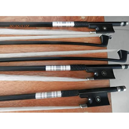 5 PCS Nice violin bows 4/4 black carbon fiber