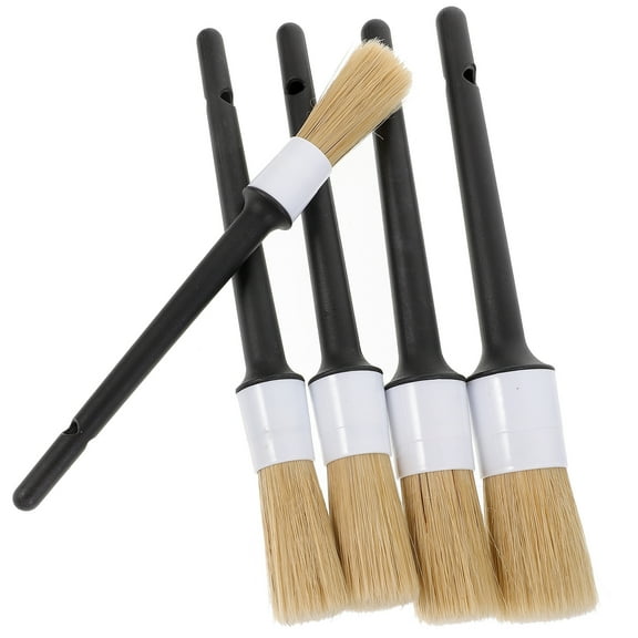 5 PCS Paint Brushs Boar Hair Detail Brush Round Head Brush Wood Bristle Cleaning Brush