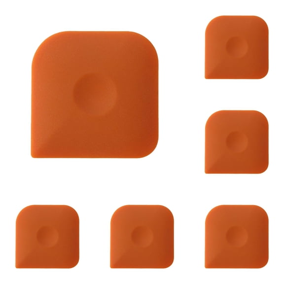 5 PCS Pan Scraper,Plastic Pcs Pot Scraper,Non Scratch Pot Scraper for Cast Iron,Pot and Pan Cleaning,Sturdy Plastic Pan Dish Pot Food Kitchen Scraper Tool for Cleaning Kitchen,2.36x2.36 inch (Orange)