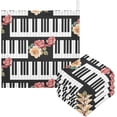 thumbnail image 1 of 5 PCS Piano with Roses Flower Baby Muslin Washcloths, Musical Soft Absorbent Face Towel Burp Cloths Cotton Bath Wipes Infant Wash Cloth for Newborn Boys Girls, 1 of 7