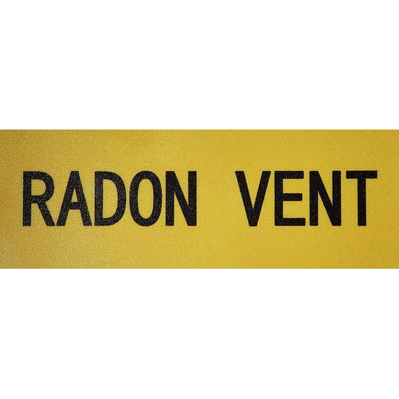 5 PCS - Pipe Marking- Radon Vent (Sticker,Yellow, 3X8)(ref-2022-4)