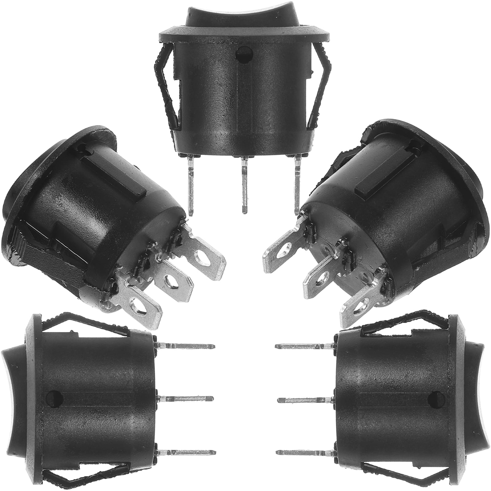 5 PCS Car Round Rocker Switch Single Pole Double Throw Easy to Install ...