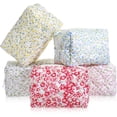 thumbnail image 1 of 5 PCS Quilted Cosmetic Bag, Floral Makeup Bag with Zipper Bulk Coquette Makeup Bags Cute Pouches for Cosmetics, Pens and Portable Travel Toiletries Bags-5 Styles, 1 of 8