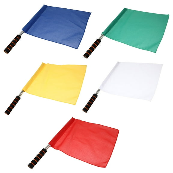 5 PCS Referee Flag Track and Field Events Flags Hand-cranked Racing Fan Cheer Traffic Signal Warning for