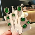 thumbnail image 1 of 5 PCS Rhinestone Bobby Pin Metal Hair Clips Green Crystal Hair Pin Decorations for Lady Women Girls, 1 of 6