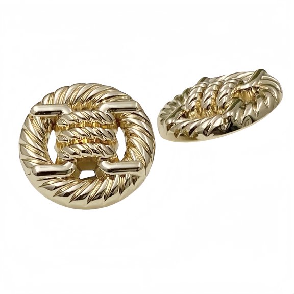 5 PCS Round Alloy Metal Buttons,Knotted Rope Hollow Pattern, for Clothes Women Coat Sweater Sewing Accessories