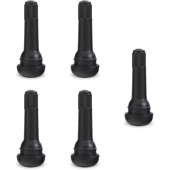 5 PCS Rubber Snap-In Tire Valve Stem, Durable TR414 Tubeless Valve Core Replacement, Universal Automotive Tire Valve Stem for Cars & Motorcycles