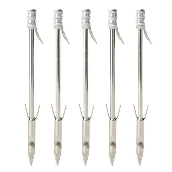 5 PCS/Set Outdoor Metal Bow Fishing Dart Arrowhead Slingshot Catapult Tips Hunting Fish